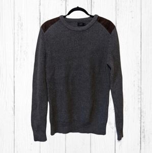 J. Crew Sweater with Brown Suede Shoulder Patch | Small